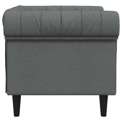 Chesterfield Sofa Chair Dark grey 78.5 x 74.5 x 74.5 cm Fabric