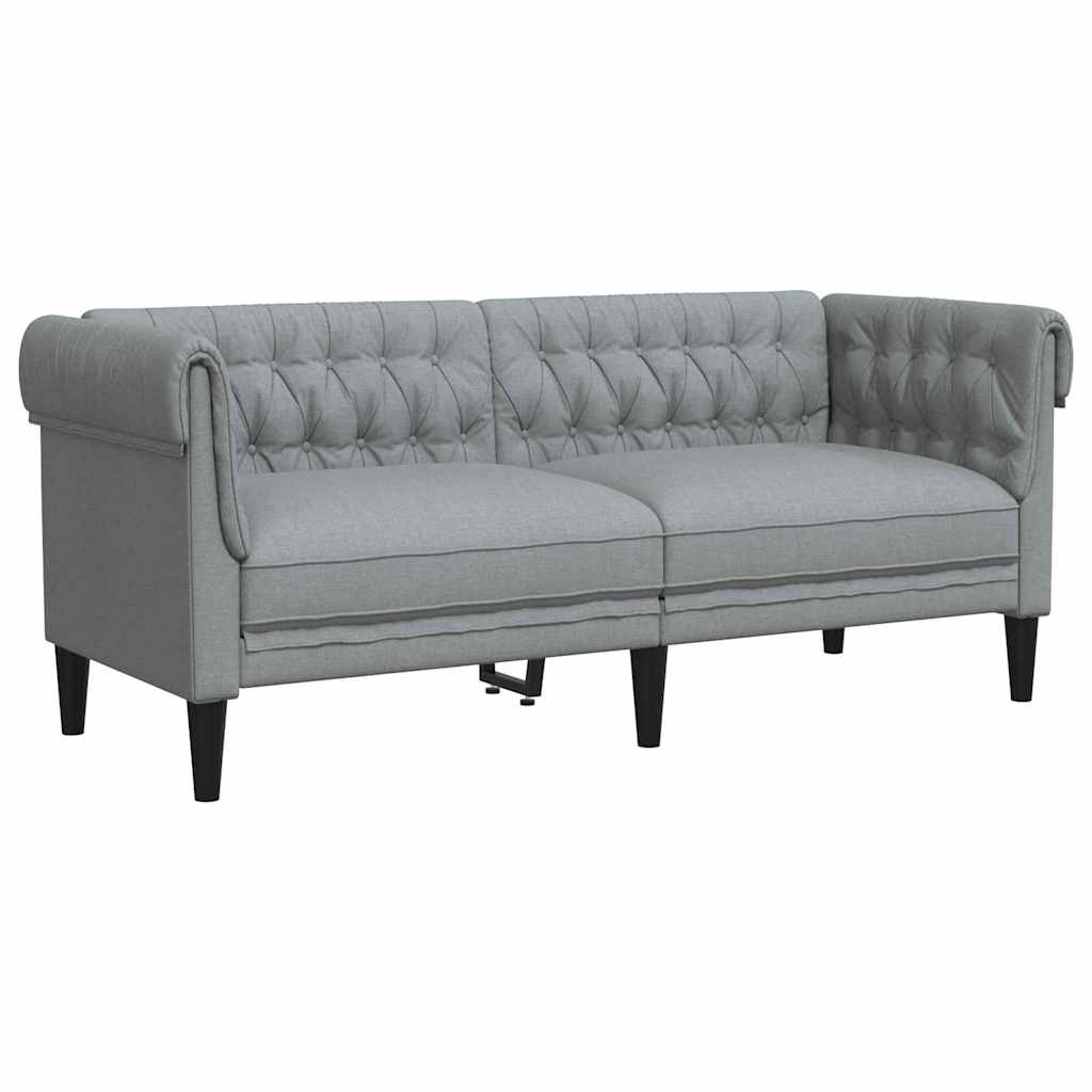 Chesterfield Sofa Light grey 182.5 x 74.5 x 74.5 cm Fabric