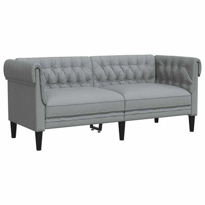 Chesterfield Sofa Light grey 182.5 x 74.5 x 74.5 cm Fabric