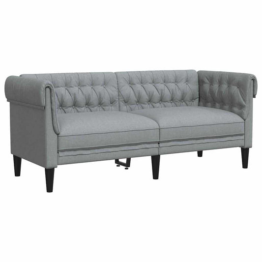 Chesterfield Sofa Light grey 182.5 x 74.5 x 74.5 cm Fabric