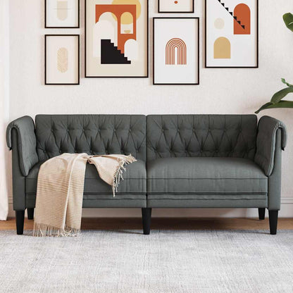 Chesterfield Sofa Other Dark grey 182.5 x 74.5 x 74.5 cm Fabric