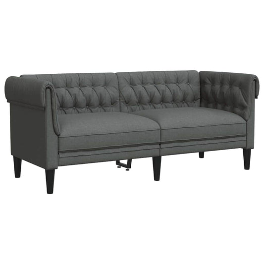 Chesterfield Sofa Other Dark grey 182.5 x 74.5 x 74.5 cm Fabric
