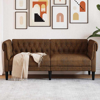 Chesterfield Sofa with Cushion Brown 182.5 x 74.5 x 74.5 cm