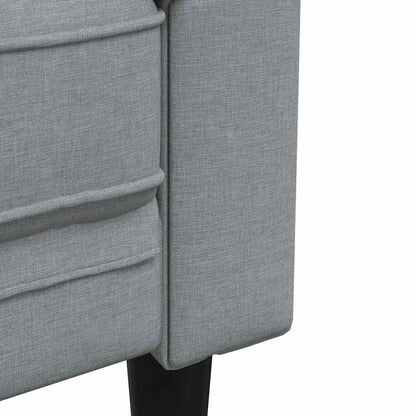 Chesterfield Sofa Light grey 201.5 x 74.5 x 74.5 cm Fabric