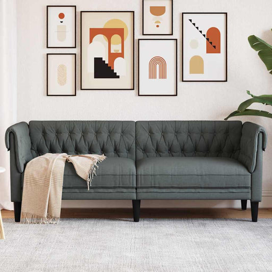 Chesterfield Sofa Other Dark grey 201.5 x 74.5 x 74.5 cm Fabric