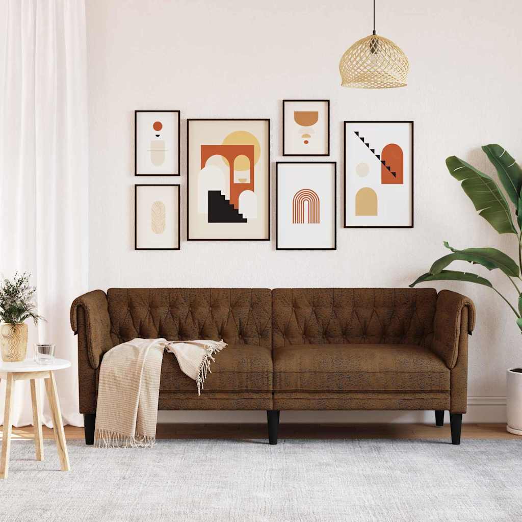Sofa Brown 201.5 x 74.5 x 74.5 cm Polyester