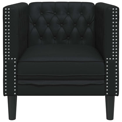 Chesterfield Sofa Chair Black 71 x 74.5 x 70.5 cm Faux leather