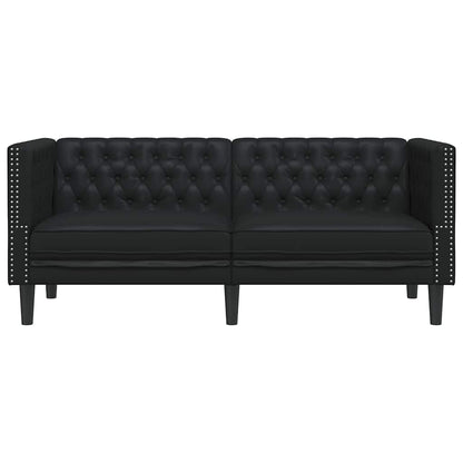 Chesterfield Sofa Black 174 x 74.5 x 70.5 cm Faux leather