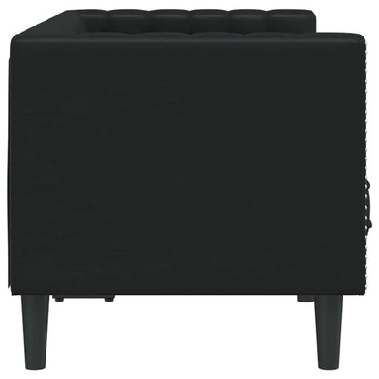 Chesterfield Sofa Black 174 x 74.5 x 70.5 cm Faux leather