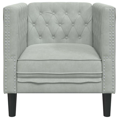 Chesterfield Sofa Chair Light grey 71 x 74.5 x 70.5 cm Velvet