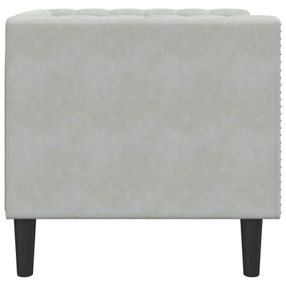 Chesterfield Sofa Chair Light grey 71 x 74.5 x 70.5 cm Velvet