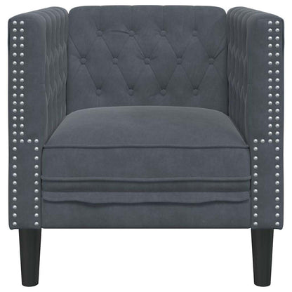 Chesterfield Sofa Chair Dark grey 71 x 74.5 x 70.5 cm Velvet