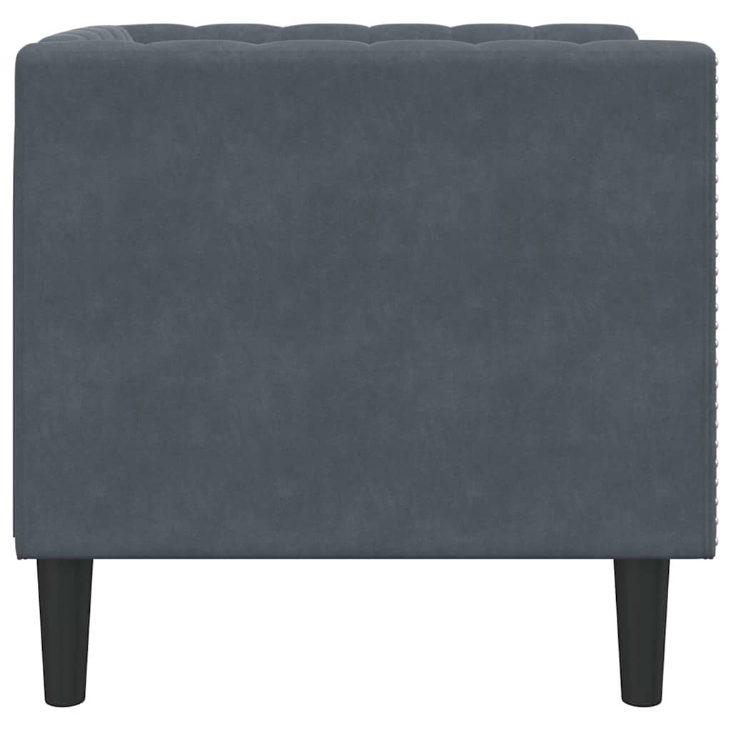 Chesterfield Sofa Chair Dark grey 71 x 74.5 x 70.5 cm Velvet