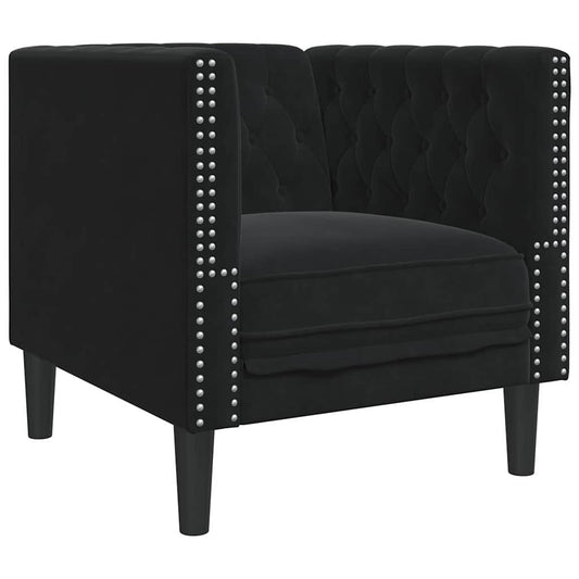 Chesterfield Sofa Chair Other Black 71 x 74.5 x 70.5 cm Velvet