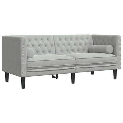 Chesterfield Sofa Other Light grey 174 x 74.5 x 70.5 cm Velvet