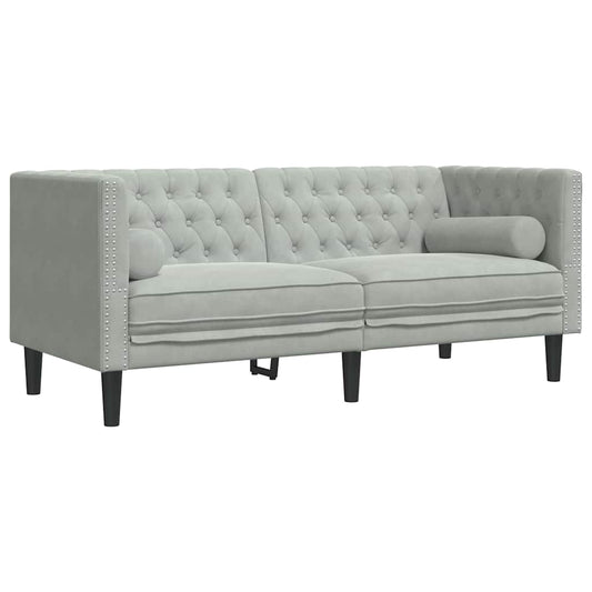 Chesterfield Sofa Other Light grey 174 x 74.5 x 70.5 cm Velvet