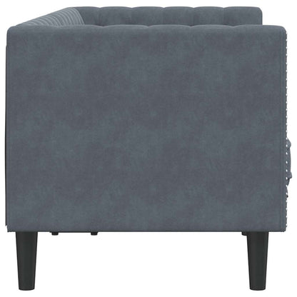 Chesterfield Sofa Other Dark grey 174 x 74.5 x 70.5 cm Velvet