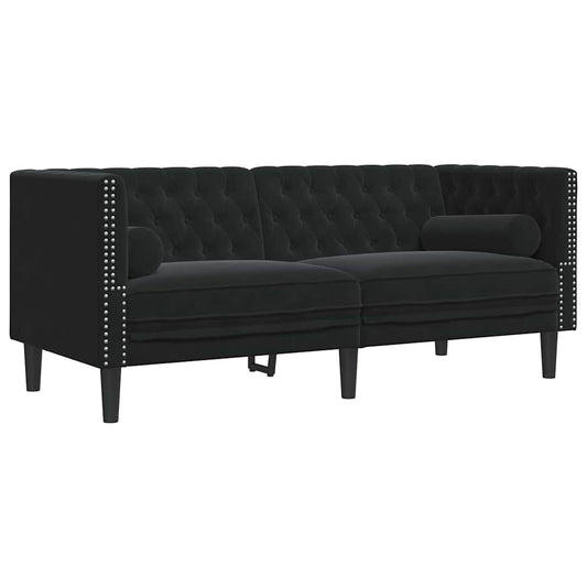 Chesterfield Sofa Other Black 174 x 74.5 x 70.5 cm Velvet