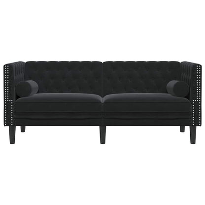 Chesterfield Sofa Other Black 174 x 74.5 x 70.5 cm Velvet