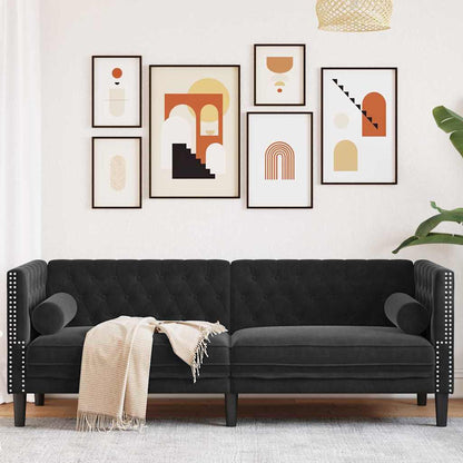 Chesterfield Sofa Other Black 194 x 74.5 x 70.5 cm Velvet