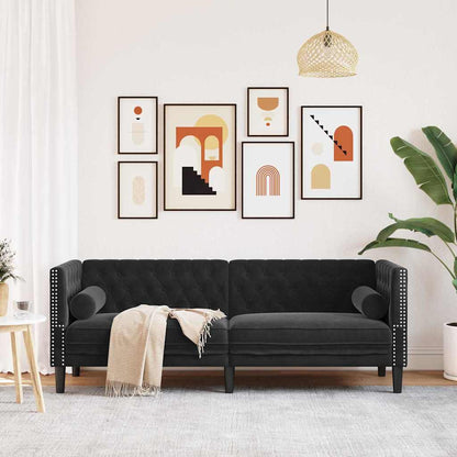 Chesterfield Sofa Other Black 194 x 74.5 x 70.5 cm Velvet