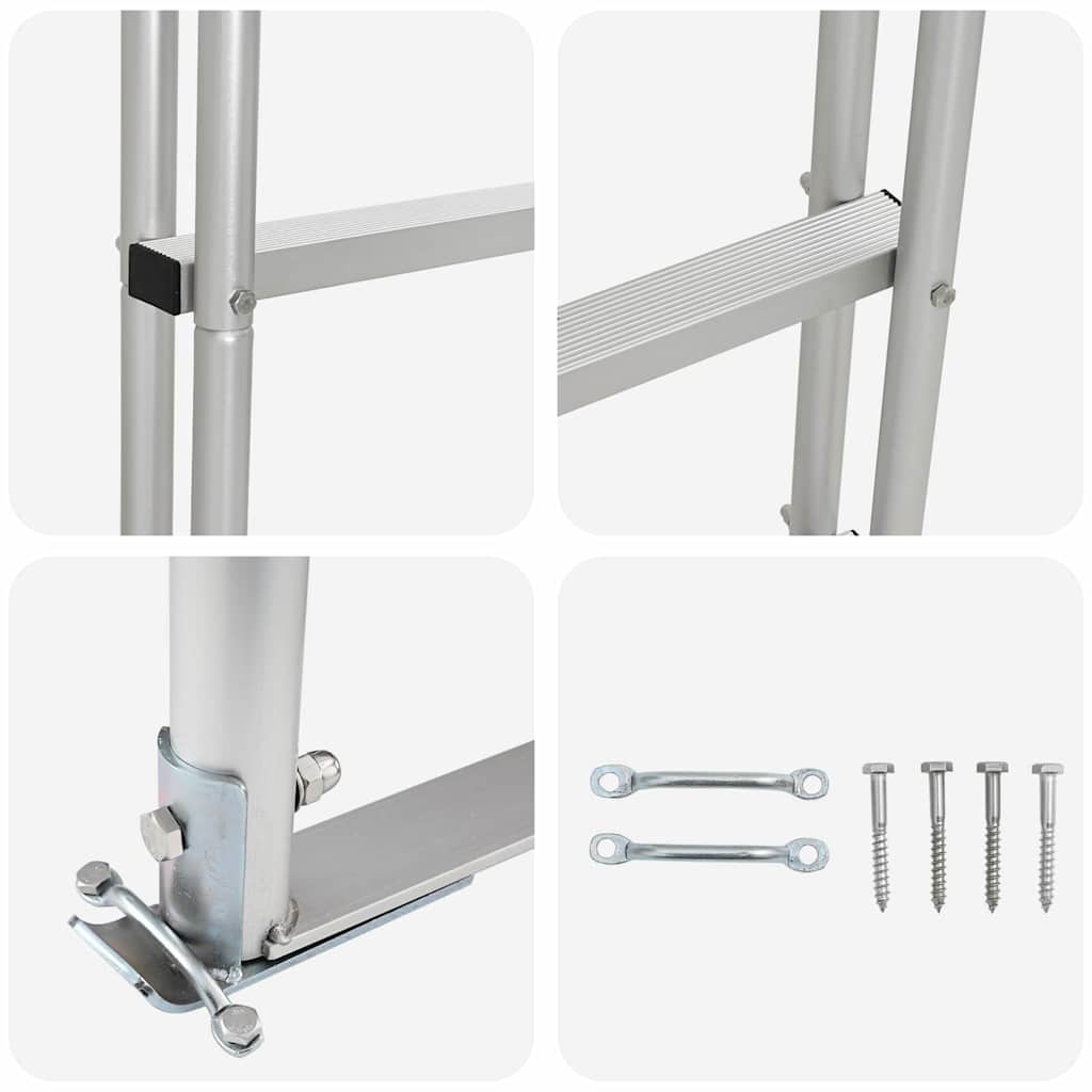 4-Step Dock Ladder Silver 45 ×11.5 ×162 cm Aluminum
