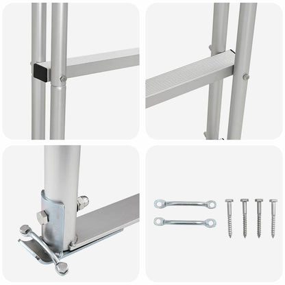 5-Step Dock Ladder Silver 45 ×11.5 ×190 cm Aluminum