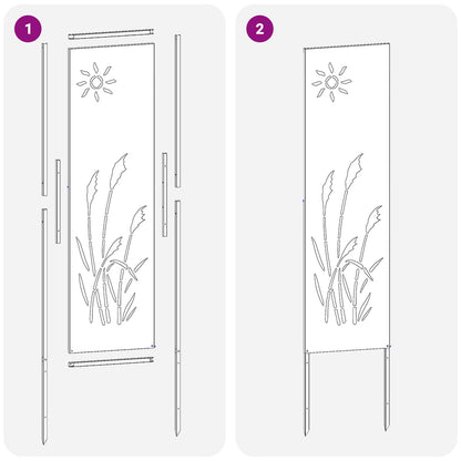 Garden Privacy Screen Silver 32 x 140 cm Stainless steel