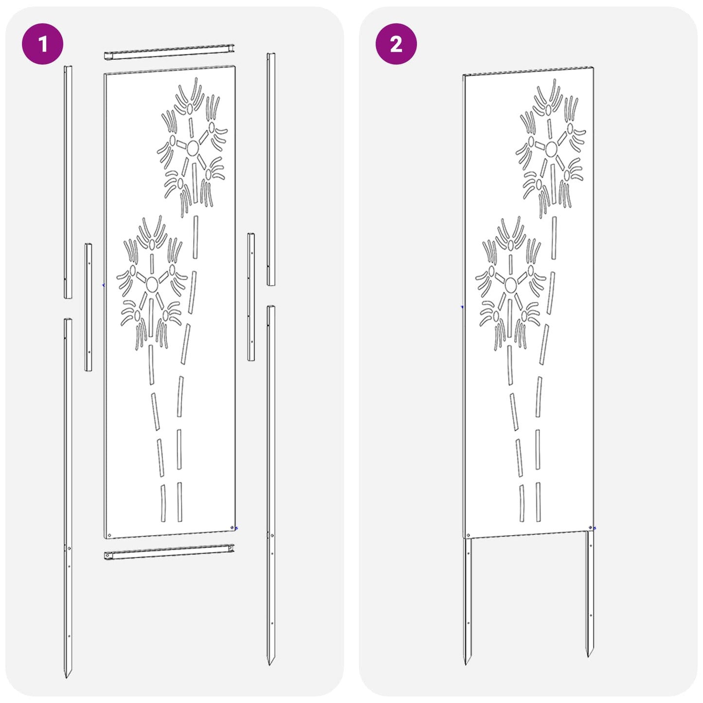 Garden Privacy Screen Black 32 x 140 cm Cold-rolled steel