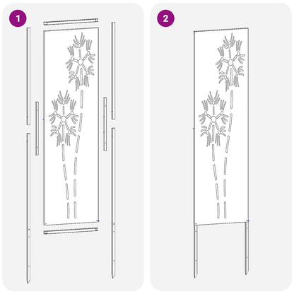 Garden Privacy Screen Black 32 x 140 cm Cold-rolled steel