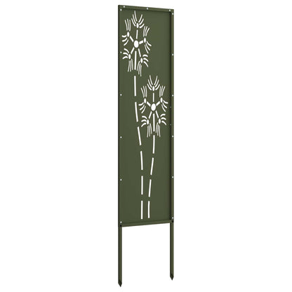 Garden Privacy Screen Olive green 32 x 140 cm Cold-rolled steel