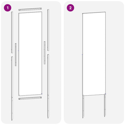 Garden Privacy Screen Silver 32 x 140 cm Stainless steel