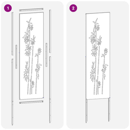 Garden Privacy Screen Black 32 x 140 cm Cold-rolled steel