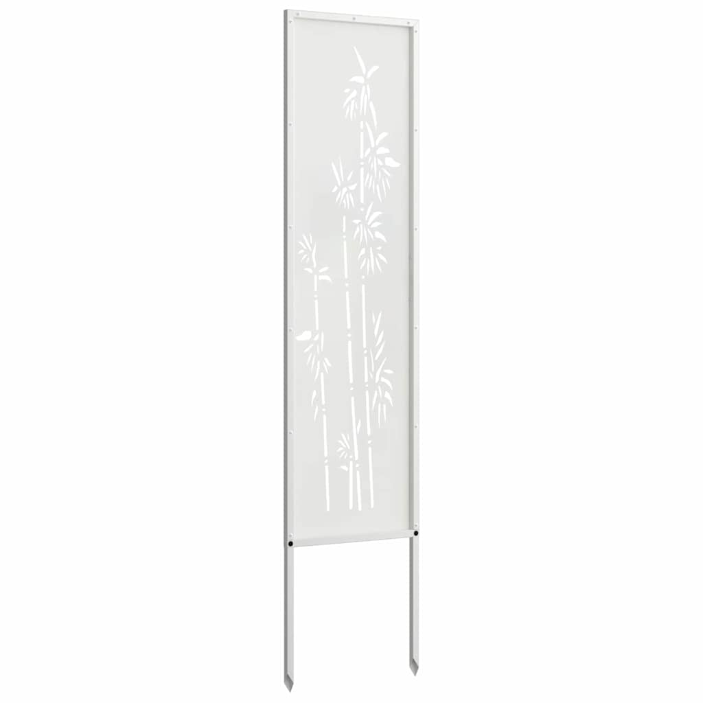 Garden Privacy Screen White 32 x 140 cm Cold-rolled steel