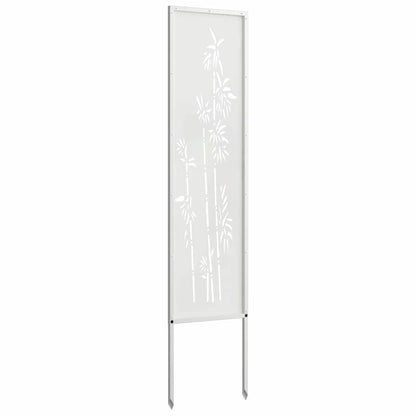 Garden Privacy Screen White 32 x 140 cm Cold-rolled steel