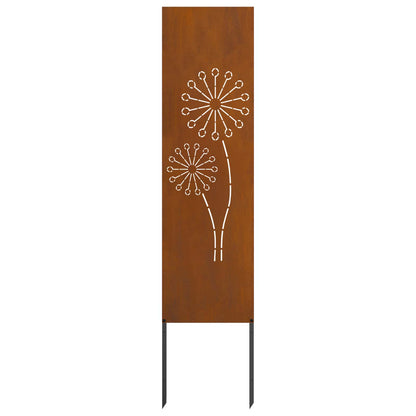 Garden Privacy Screen Rusty 32 x 140 cm Weathering Steel