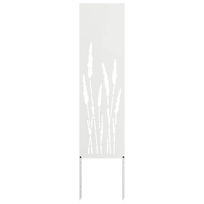 Garden Privacy Screen White 32 x 140 cm Cold-rolled steel
