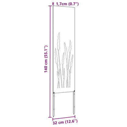 Garden Privacy Screen White 32 x 140 cm Cold-rolled steel