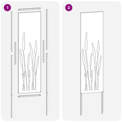 Garden Privacy Screen Silver 32 x 140 cm Galvanised steel