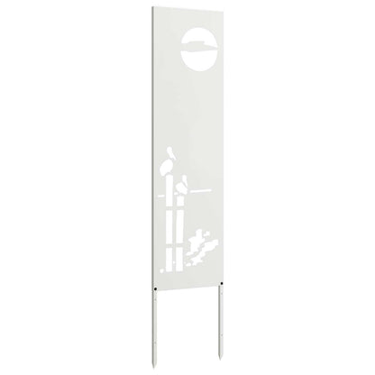 Garden Privacy Screen White 32 x 140 cm Cold-rolled steel