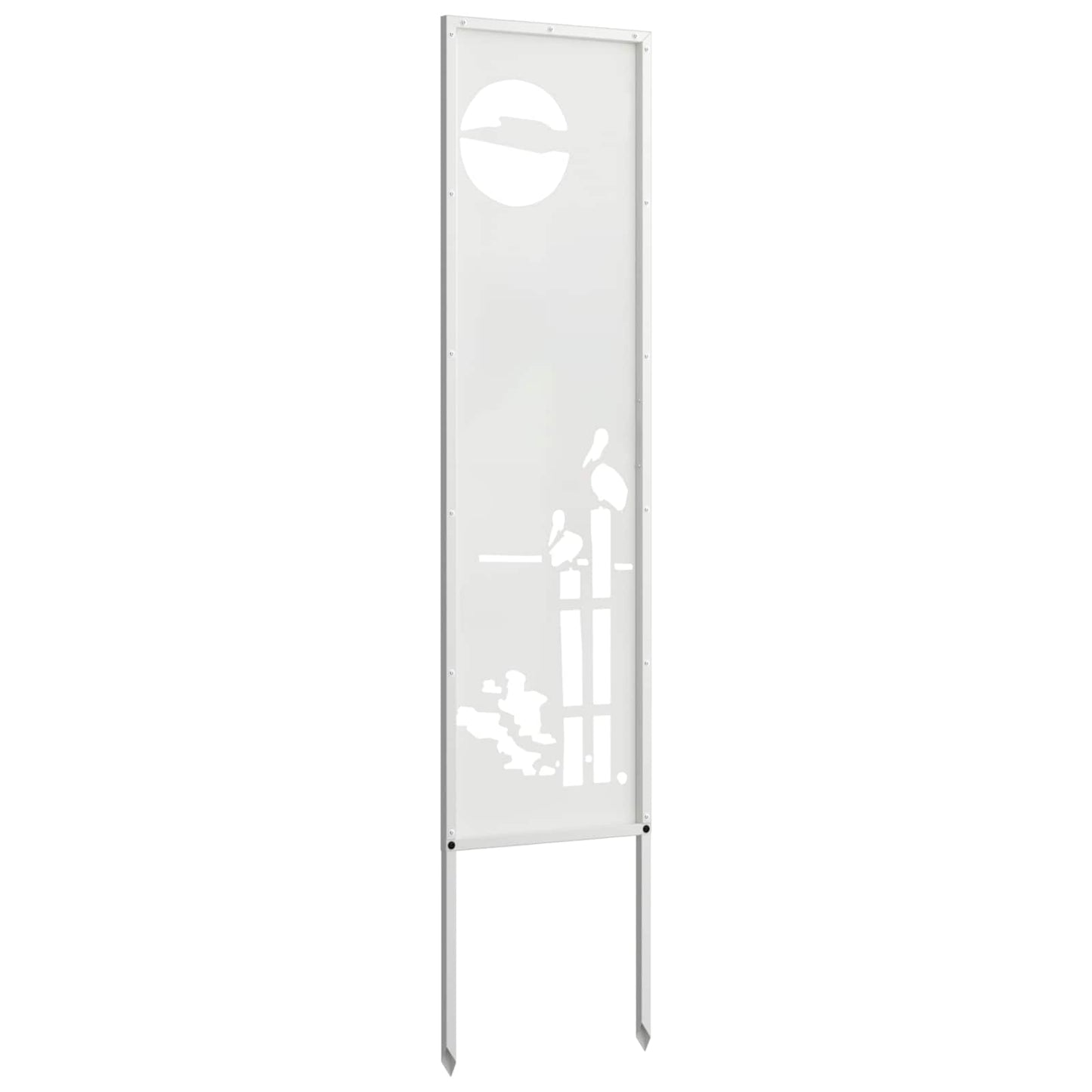 Garden Privacy Screen White 32 x 140 cm Cold-rolled steel