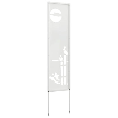 Garden Privacy Screen White 32 x 140 cm Cold-rolled steel