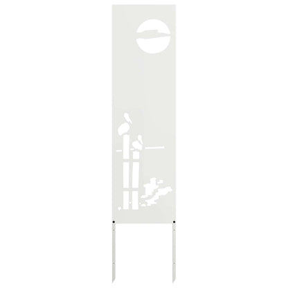 Garden Privacy Screen White 32 x 140 cm Cold-rolled steel