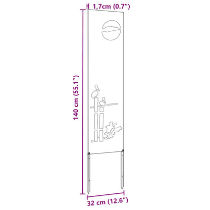 Garden Privacy Screen Silver 32 x 140 cm Galvanised steel