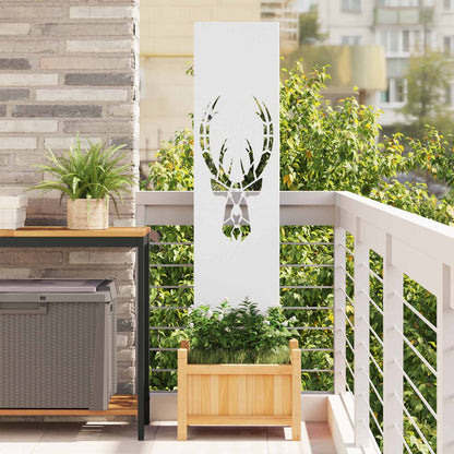 Garden Privacy Screen White 32 x 140 cm Cold-rolled steel