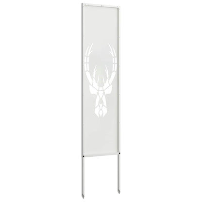 Garden Privacy Screen White 32 x 140 cm Cold-rolled steel