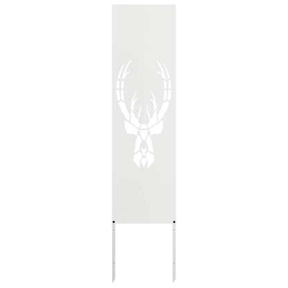 Garden Privacy Screen White 32 x 140 cm Cold-rolled steel