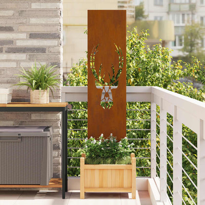 Garden Privacy Screen Rusty 32 x 140 cm Weathering Steel
