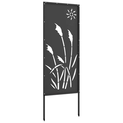 Garden Privacy Screen Black 50 x 140 cm Cold-rolled steel