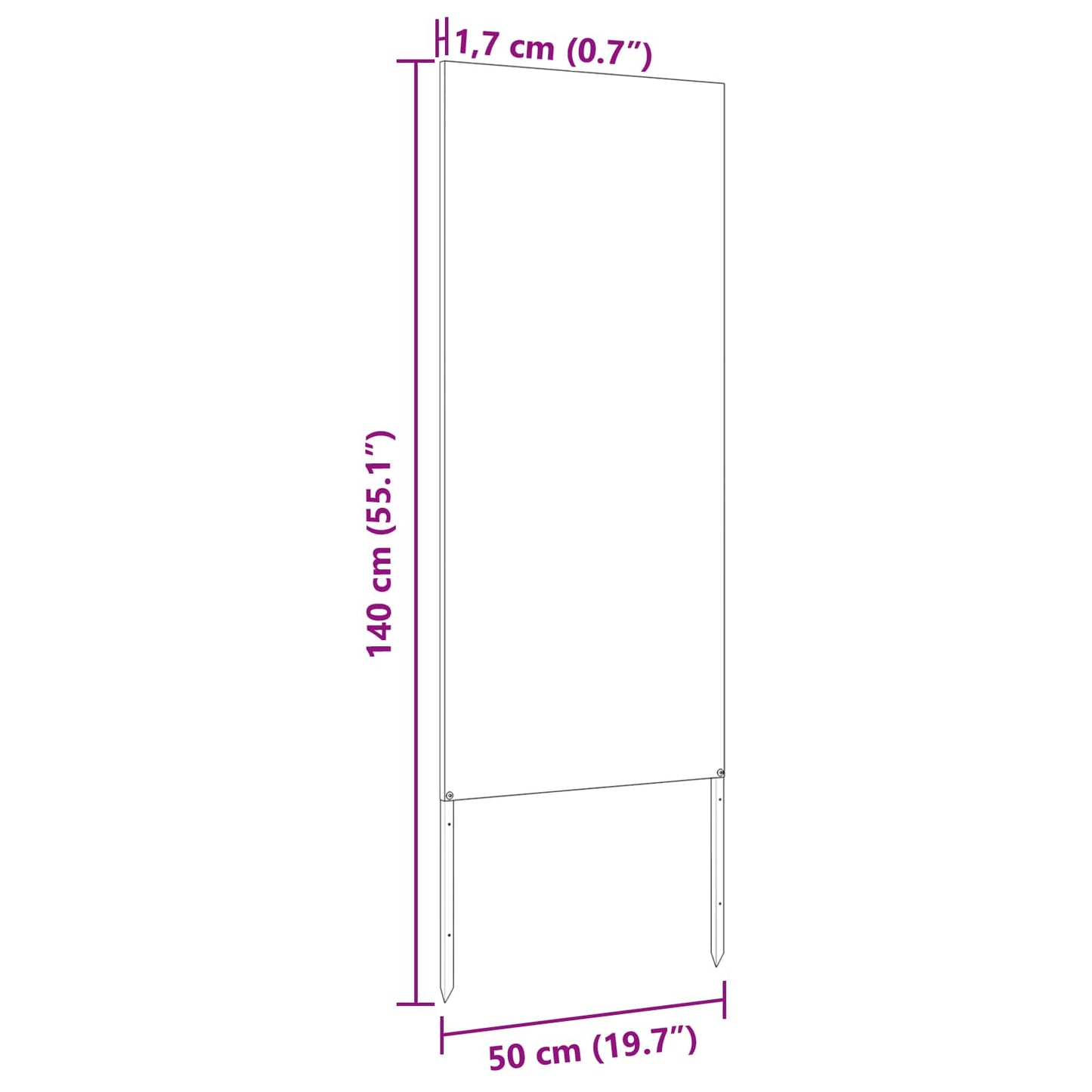 Garden Privacy Screen Silver 50 x 140 cm Stainless steel